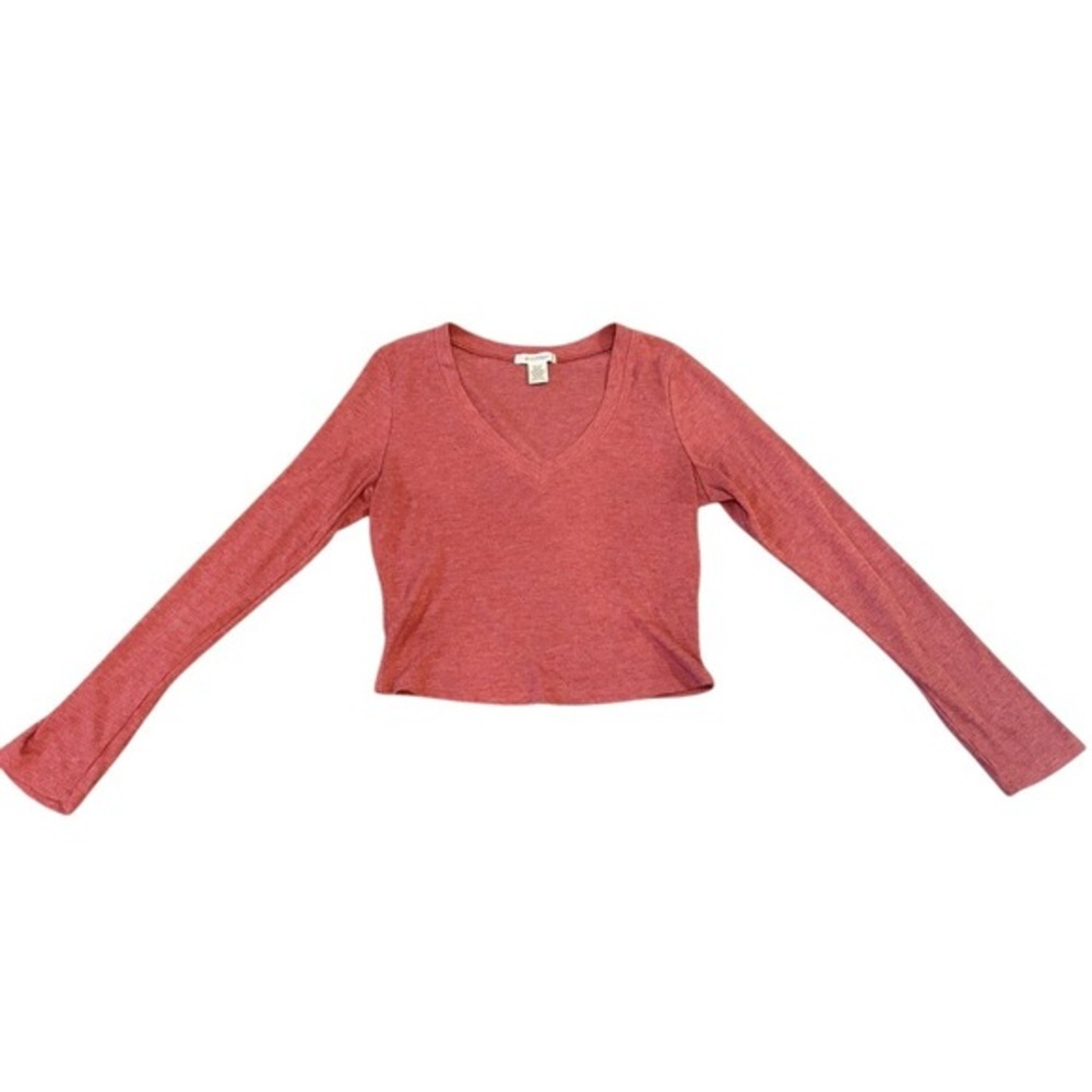 V-neck Crop Top Burnt‎ Red Size Medium